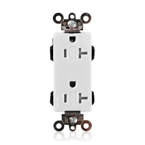 New Arrival Leviton MT163-W 20 Amp, 125 Volt, Lev-Lok Straight Blade Receptacle, White