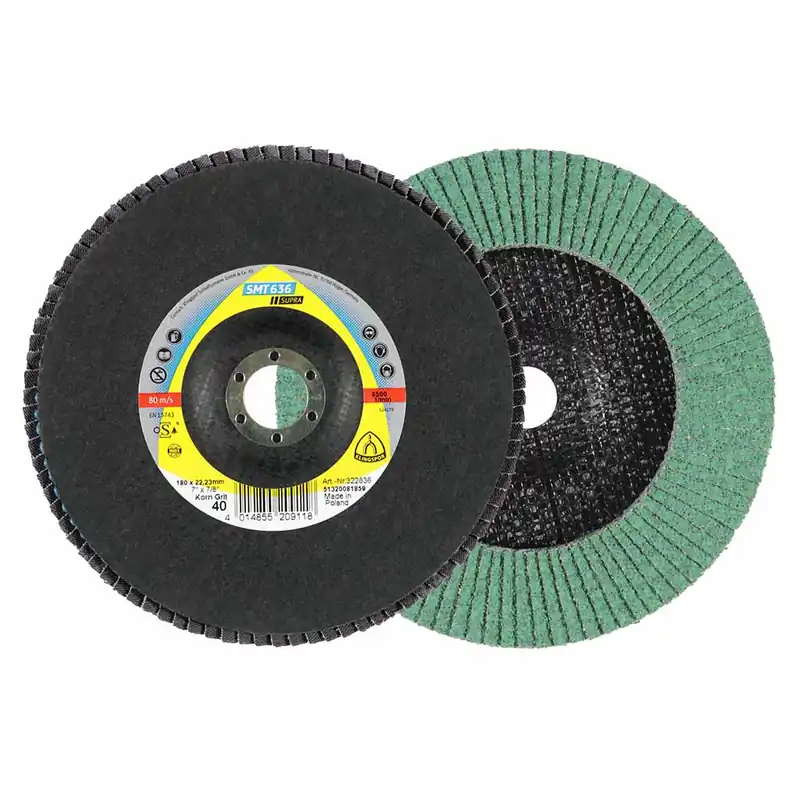 630060178022 - SMT636 Supra Flap Disc/Lubricated Alumina Zirconia/60 Grit/7"x 7/8" Fresh Stock