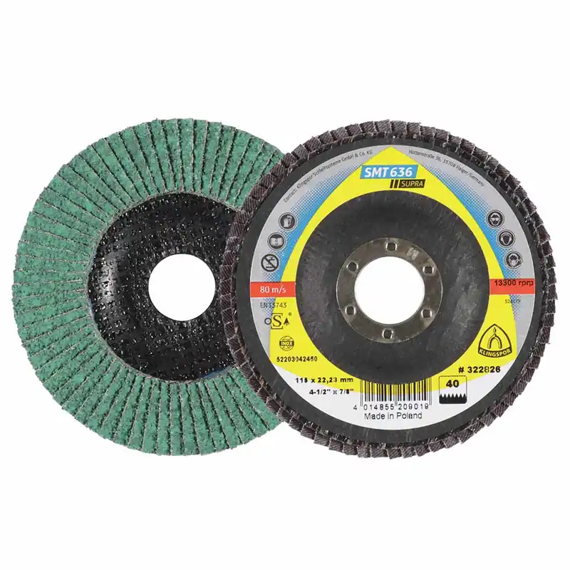 636036115022 - SMT636 Supra Flap Disc/Lubricated Alumina Zirconia/36 Grit/4.5"x 7/8" Price Drop