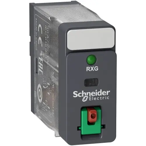 Schneider Electric RXG12B7 Interface plug-in relay, 10 A, 1 CO, lockable test button, LED, 24 V AC New Release